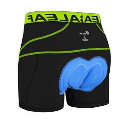 Baleaf Men’s 3D Padded Bike Bicycle MTB Cycling Underwear Shorts (Green, XXL)