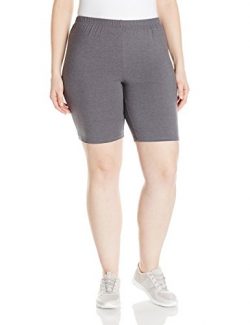 Just My Size Women’s Plus-Size Stretch Jersey Bike Short, Charcoal Heather, 1X