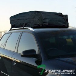 Topline Autopart Universal Waterproof Roof Top Cargo Bag Carrier Travel Luggage Storage (Black)