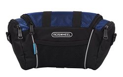 Roswheel 11494 5L Capacity Bike Front Handlebar Bag Bicycle Basket Cycling Accessories Pack, Blue