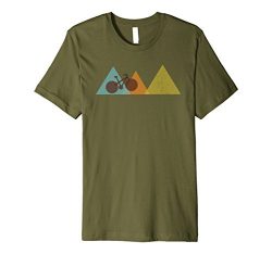 Mens Mountain Bike Retro Style Graphic T-Shirt for Bicycle Riders XL Olive