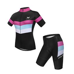 NINE BULL Women’s Cycling Jersey Short Sleeve Quick-Dry Polyester Jacket Bike Clothes Set