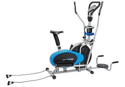 Body Xtreme Fitness 6-in-1 Elliptical Trainer Exercise Bike, Home Gym Equipment, Push Up Bars, A ...