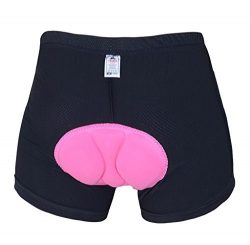 Gloous Women 3D Padded Bicycle Cycling Underwear Shorts (Black, L)