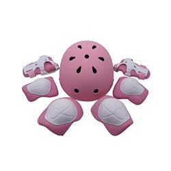 ZCS-SHOP Kids Multi-Sport Helmet With Knee&Elbow Pads and Wrists, 7 Pieces Kids Boys and Gir ...