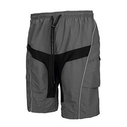 Santic Men’s 4D Padded Cycling Shorts Loose Comfort Breathable Mountain Bike Shorts Grey