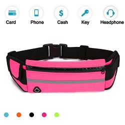 Running Belt Waist Pack, Water Resistant Waist Bag, Sports Fanny Pack with Adjustable Belt for P ...