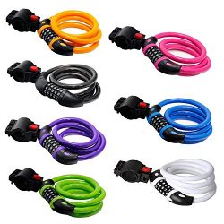 GoFriend Bike Lock High Security 5 Digit Resettable Combination Coiling Cable Lock Best for Bicy ...