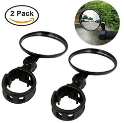 Ibely 2 Pack Bike Mirror Handlebar End Glass Bicycle Mirrors 360 Rotation Rearview Mirror for Mo ...