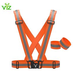 Reflective Vest with Hi Vis Bands, Fully Adjustable & Multi-purpose: Running, Cycling Gear,  ...