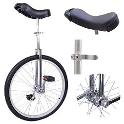 Triprel Inc Professional 24″ Inch Wheel Performance Trick Unicycle – CHROME