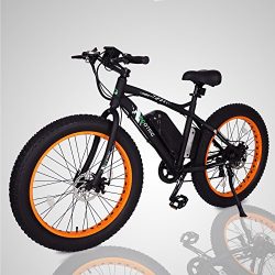 ECOTRIC Fat Tire Electric Bike Beach Snow Bicycle 4.0 inch Fat Tire ebike 500W Electric Mountain ...