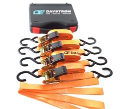 DAVSTROM Tie Down Strap, New Ratchet Kit, Heavy Duty Cargo Straps, 4×1″x15′ + 4 ...