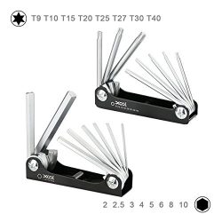 Folding Hex Key Wrench Set, Professional Metric and Star Hex Keys Allen Tool with 16 Pieces Alle ...