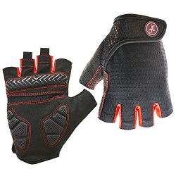 HuwaiH Bike Gloves Gel Pad Shock-absorbing | Anti-slip Outdoor Sports Riding Working Half Finger ...