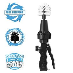 Brush Hero Pro- Wheel Brush with Metal Flow Control Trigger, Premium Water-Powered Turbine for R ...