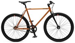 Retrospec Bicycles Mantra V2 Fixed Gear Bicycle with Sealed Bearing Hubs, Black/Copper, 53cm/Medium