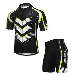 NINE BULL Men’s Cycling Jersey Short Sleeve Quick-Dry Polyester Biking Clothing Set