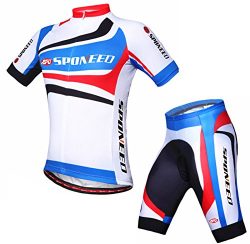 Sponeed Men’s Biking Jersey Shorts Uniforms Bicycle Riding Road Cycle Wear Medium