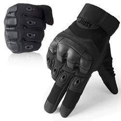 JIUSY Touch Screen Military Rubber Hard Knuckle Tactical Gloves Full Finger Airsoft Paintball Ou ...