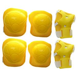 Cooplay 6pcs Small Size Yellow Color Elbow Wrist Protective Gear Knee Pads Protective Gear Guard ...