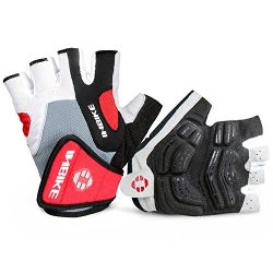 INBIKE 5mm Gel Pad Half Finger Bike Bicycle Cycling Gloves Red Large