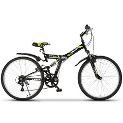 ORKAN 26″ Folding Mountain Bike Foldable Hybrid Bike 7 Speeds & Full Suspension &  ...