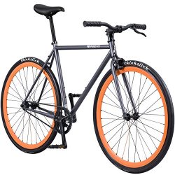 Pure Fix Original Fixed Gear Single Speed Bicycle, Papa Grey/Orange, 54cm/Medium