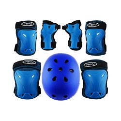 Weanas Kids Youth Adjustable Sports Protective Gear Set, Safety Pad Safeguard (Helmet Knee Elbow ...