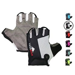 LuxoBike Best Gel Padded Fingerless Gloves Cycling Bicycling Bicycle Accessories – Breathable Co ...