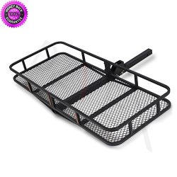 DzVeX 60″ x 25″ Folding Cargo Carrier Luggage Rack Hauler Truck Car Hitch 2″ R ...