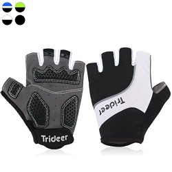 Trideer UltraLight Cycling Gloves (Half Finger) – Breathable Lycra & Anti-Slip Shock – ...