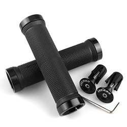 LYCAON Bike Handlebar Grips, Non-Slip-Rubber Bicycle Handle Grip with Aluminum Lock, Mountain Ro ...