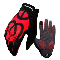 West Biking Touch Screen Cycling Gloves for Men Women,Anti-slip Shock-absorbing Mountain Bike Cy ...