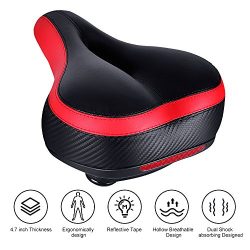 Tonbux Most Comfortable Bicycle Seat, Bike Seat Replacement with Bicycle Taillight Reflective Ta ...