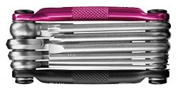 Crank Brothers Multi Tool Includes 10 Tools, Black/Pink