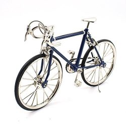 T.Y.S Racing Bike Model Alloy Simulated Road Bicycle Model Decoration Gift,Dark Blue