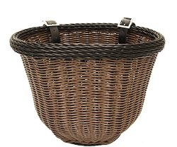 Colorbasket 01396 Adult Front Handlebar Bike Basket, Brown with Black Trim