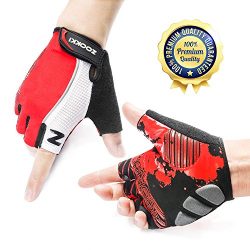 ZOOKKI Cycling Gloves Mountain Bike Gloves Road Racing Bicycle Gloves Light Silicone Gel Pad Rid ...