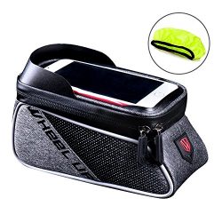 WATERFLY Bicycle Frame Bag, Waterproof Bike Front Tube Handlebar Bag Cycling Pack with Touch Scr ...