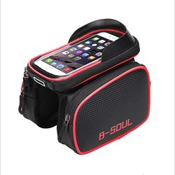 AISISAIWEN Bike Frame Bag Bicycle Top Tube Bag Waterproof Sensitive Touch Screen Cell Phone Moun ...