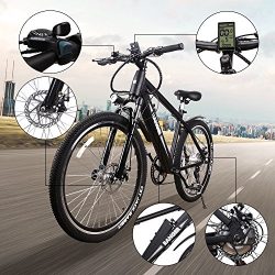 NAKTO 350W Electric Bicycle Mountain E-Bike SHIMANO 6 Speed Gear with Smart Multi Function LED A ...