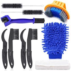 Oumers Bicycle Clean Brush Kit, 10pcs Motorcycle Bike Chain Cleaning Tools Make Chain/Crank/Tire ...