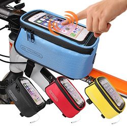 JOY COLORFUL Bicycle Bags Bicycle Front Tube Frame Cycling Packages 4.2,4.8,5.5 inches Touch Scr ...