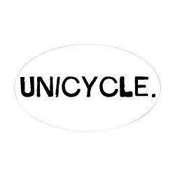 CafePress – Unicycle Sticker Oval – Oval Bumper Sticker, Euro Oval Car Decal