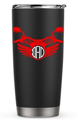 Harley Motorcycle Wings Monogram Decal Sticker for Laptop Dorm Car Yeti RTIC Ozark Tumbler or Cup