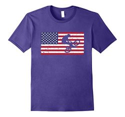 Mens American Flag Bmx T-shirt Cool Bicycle Vintage Bike Gift Tee Large Purple