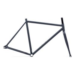 State Bicycle Co. Fixed Gear Fixie Chromoly Frame and Fork Set, Matte Grey, 55cm