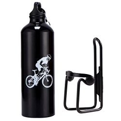 Baiyu Bicycle Water Bottle Cage Holder and Bike Water Bottle 750ml Aluminum Alloy Rack Bracket U ...