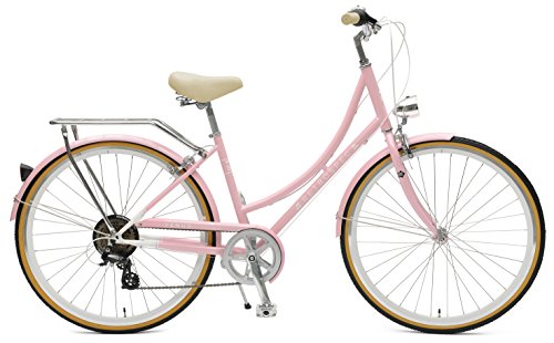 Retrospec Venus Step-Thru Frame Hybrid City Commuter Bike, 38cm-Small/Medium, Millenial Pink, 7- ...